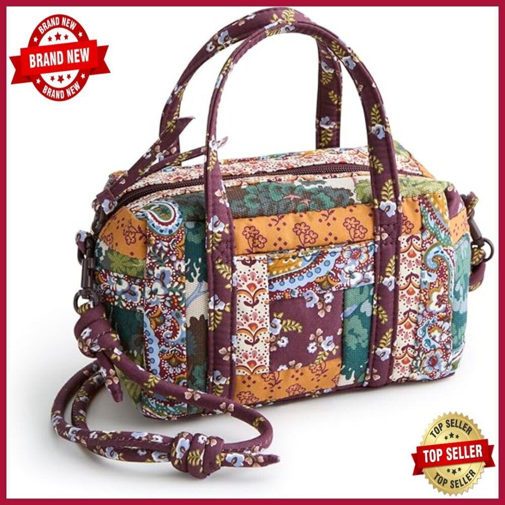 Premium Cotton Mini Duffel Crossbody Bag with Adjustable Strap
